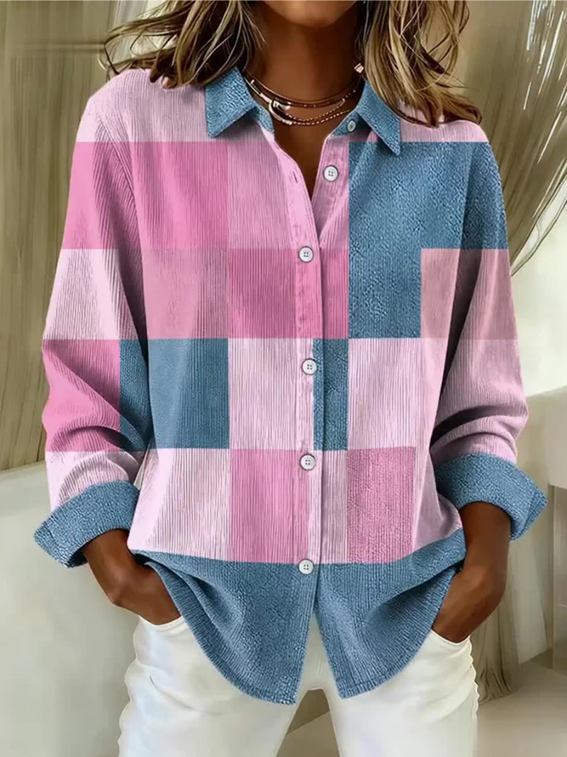 Delvara | Women's Colour Block Cardigan Shirt - Image 1