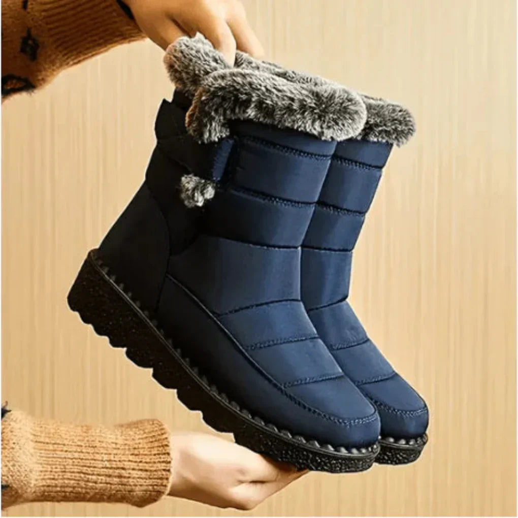 Delvorne | Women's Winter Snow Boots Fur-Lined - Navy - Image 1