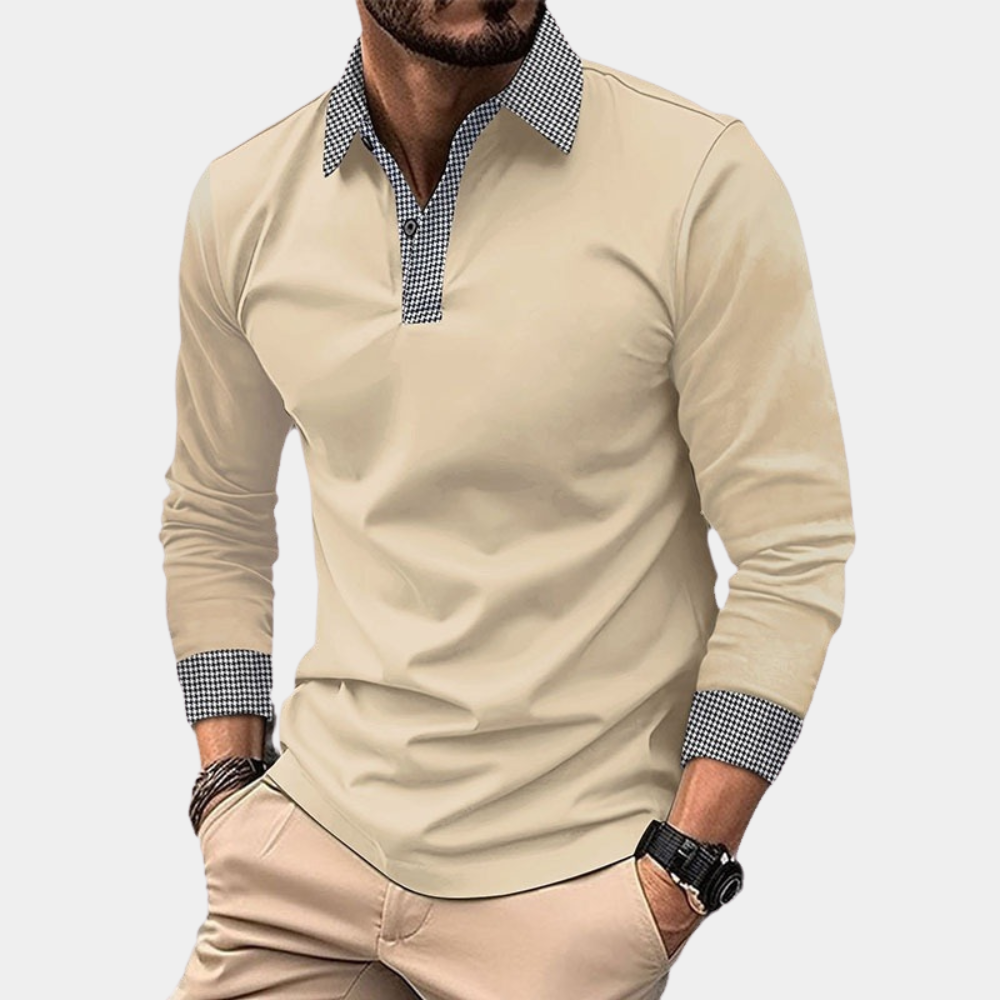 Devereux | Men's Long Sleeve Slim Fit Polo Shirt - Image 1