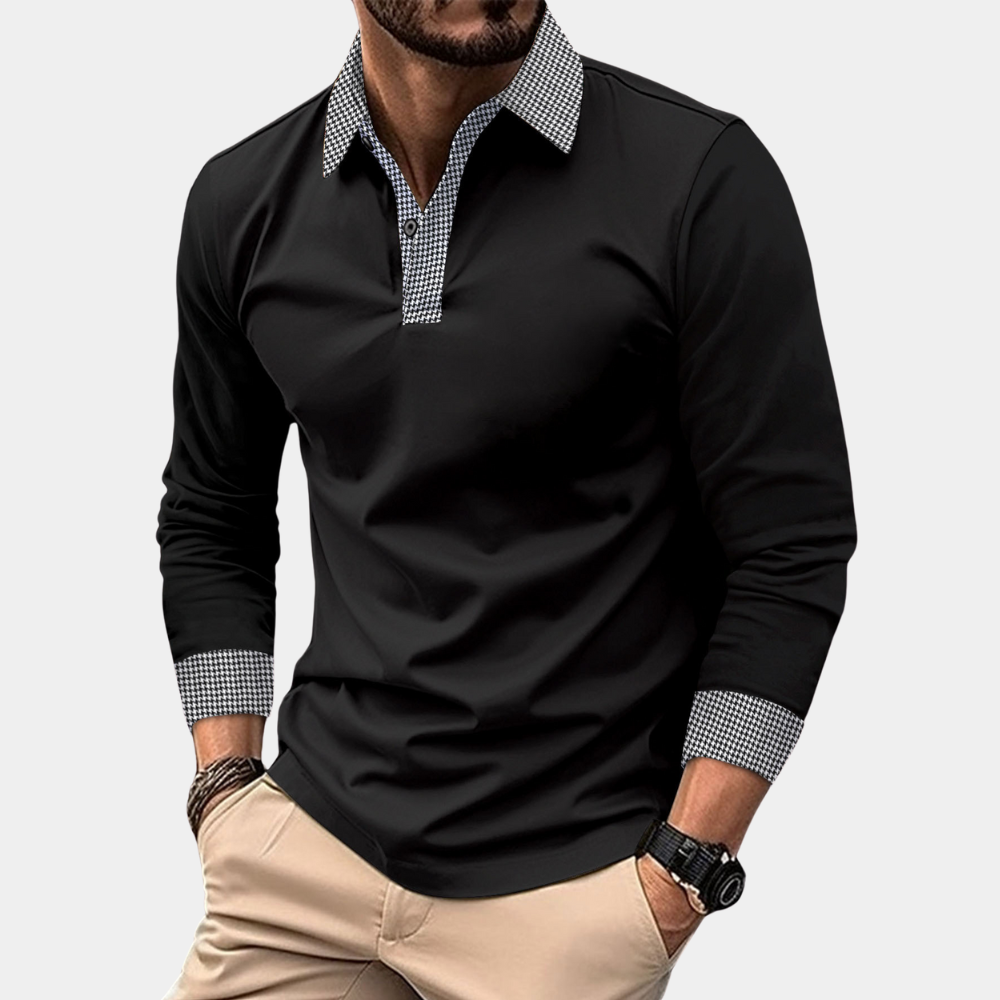 Devereux | Men's Long Sleeve Slim Fit Polo Shirt - Image 2