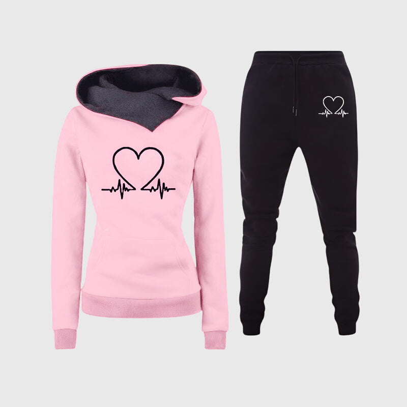 Driselle | Women's Knit Lounge Set Hoodie & Jogger - Pink - Image 1
