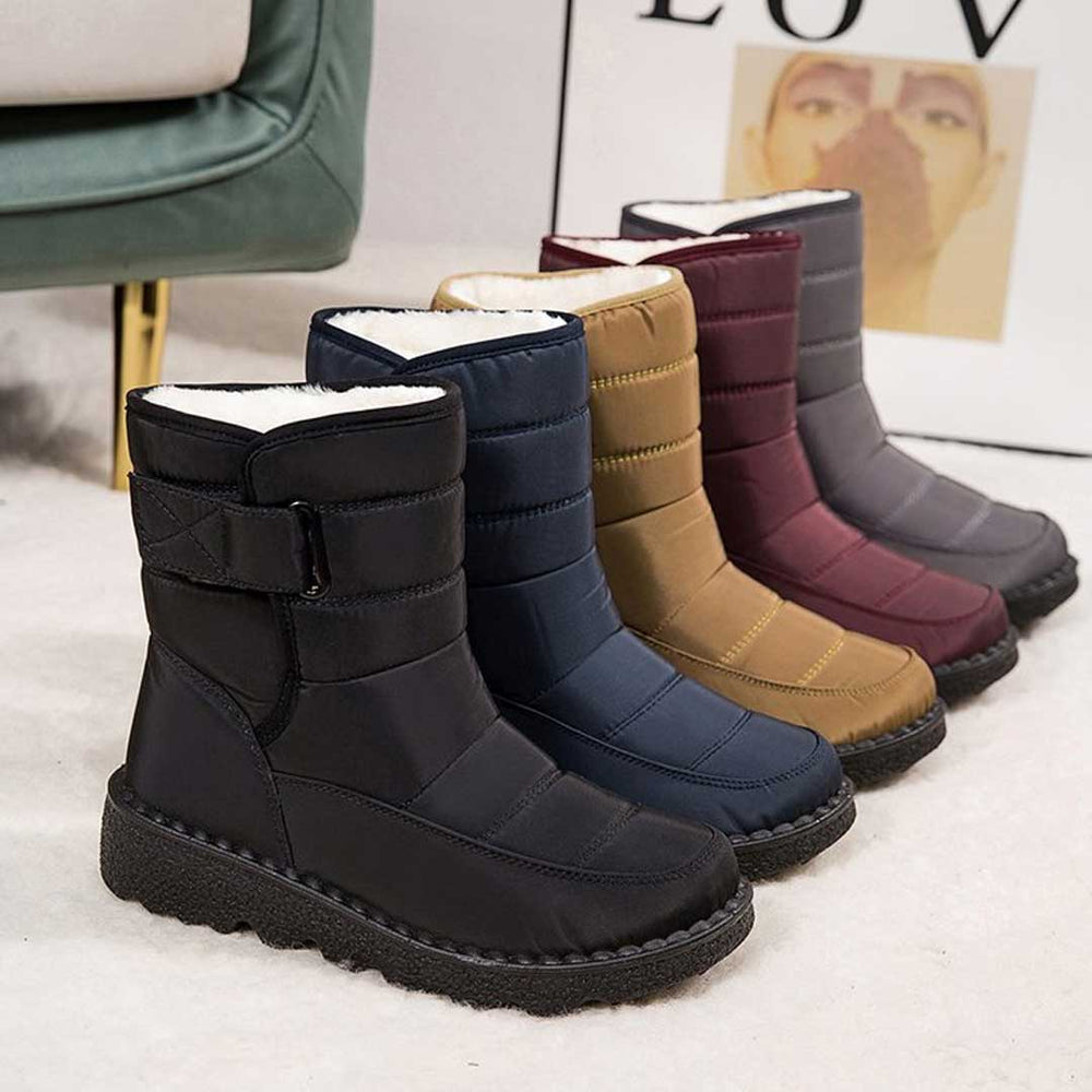 Driswyn | Women's Waterproof Winter Snow Boots - Burgundy - Image 2