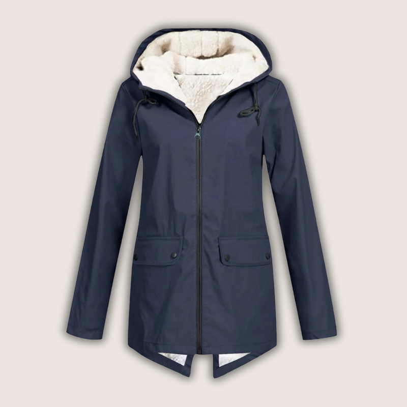 Dromwyn | Women's Waterproof Rain Jacket with Hood - Red - Image 2