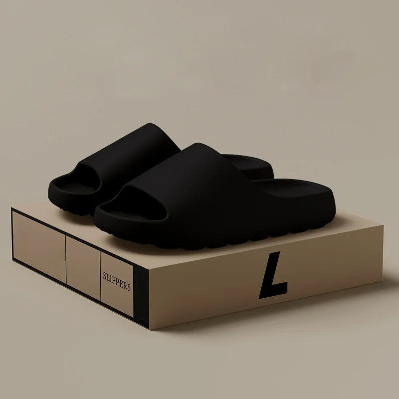 Drumlin | Men's Slide Slippers Cushioned Sole - Black - Image 1