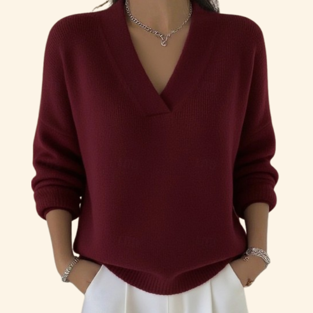 Drusilla | Women's V-Neck Long Sleeve Sweater - Image 1