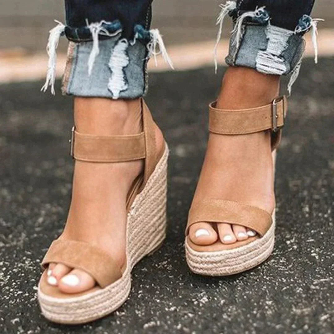 Elestria | Women's Ankle Strap Wedge Sandals - Image 1