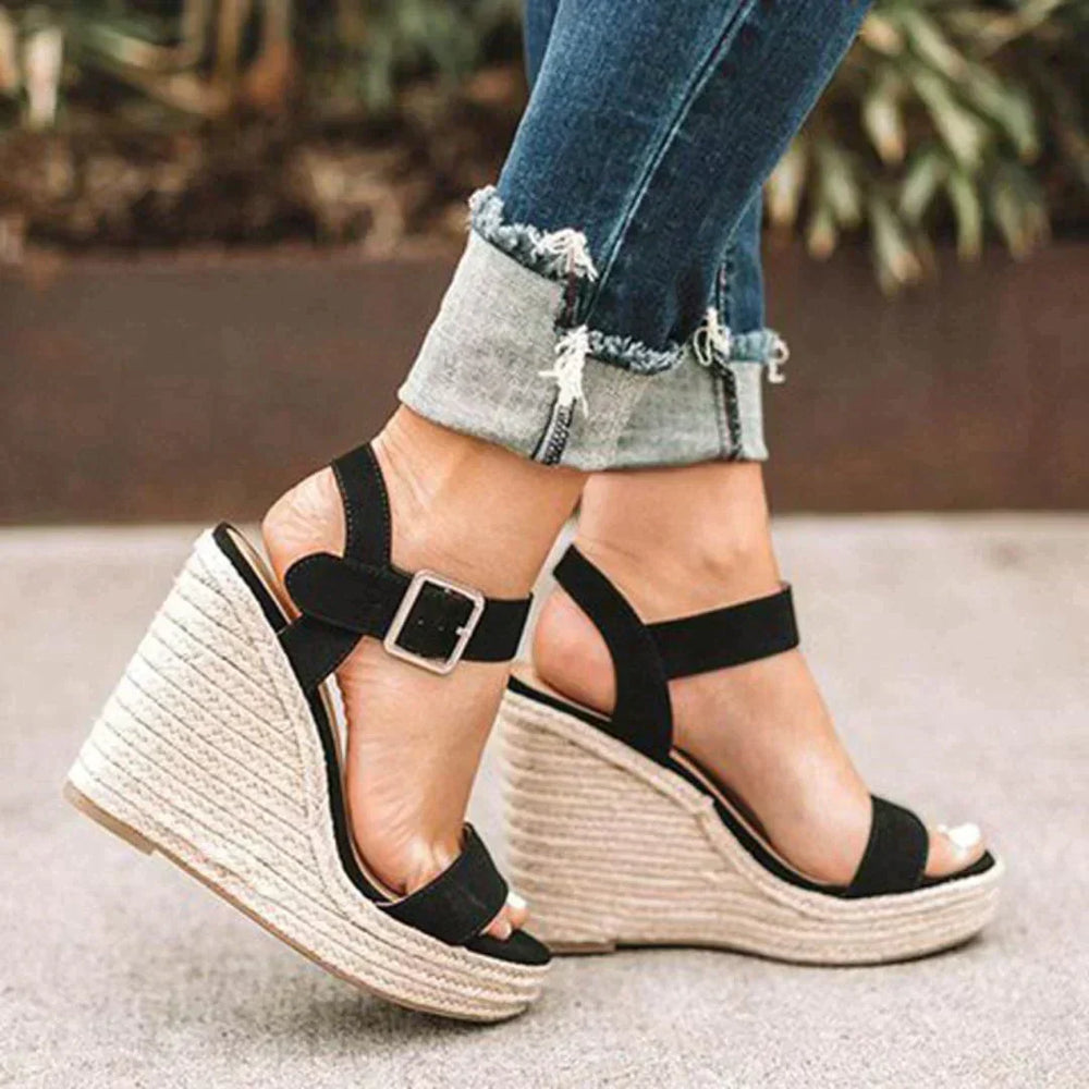 Elestria | Women's Ankle Strap Wedge Sandals - Image 2
