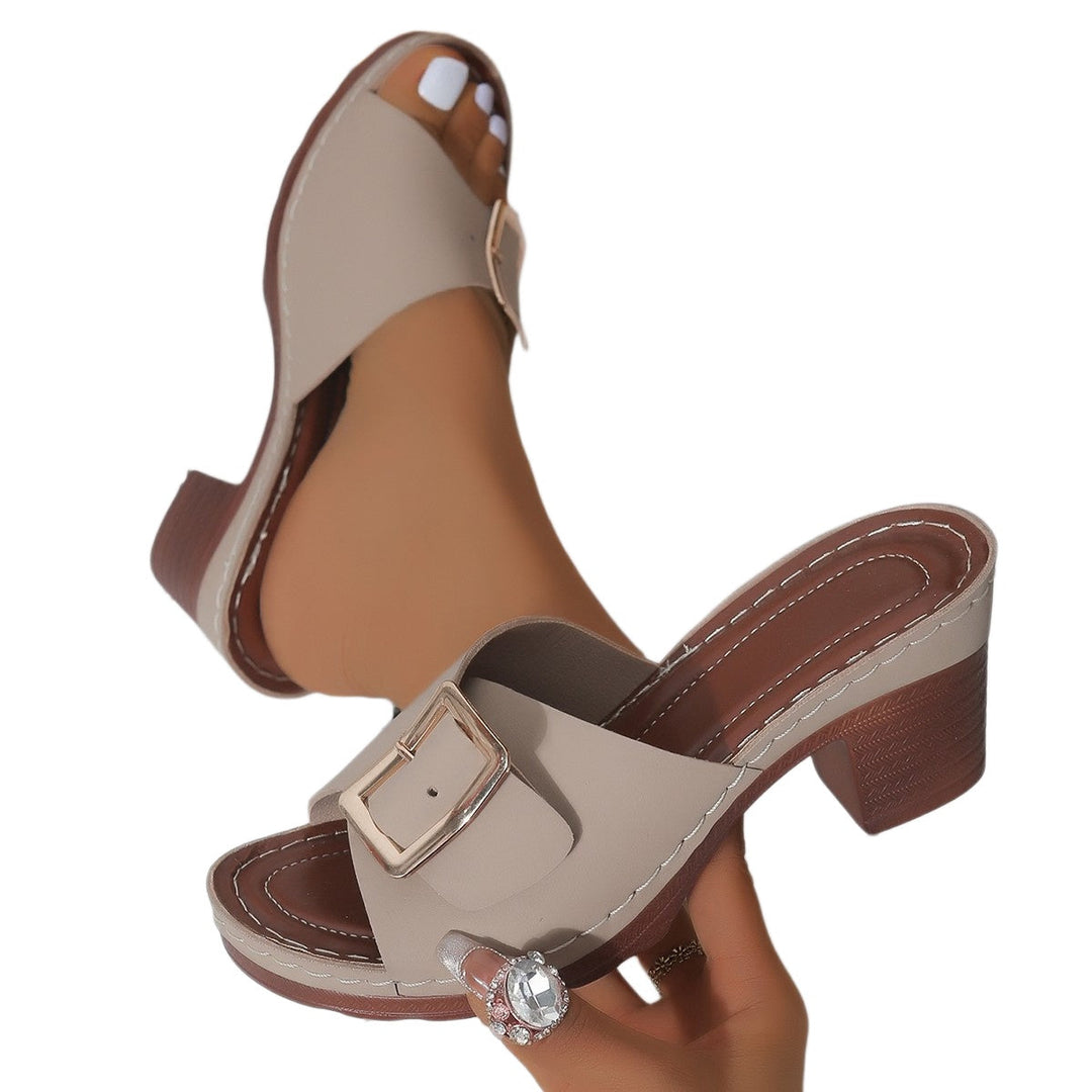 Elodie | Women's Block Heel Buckle Sandals - Image 1