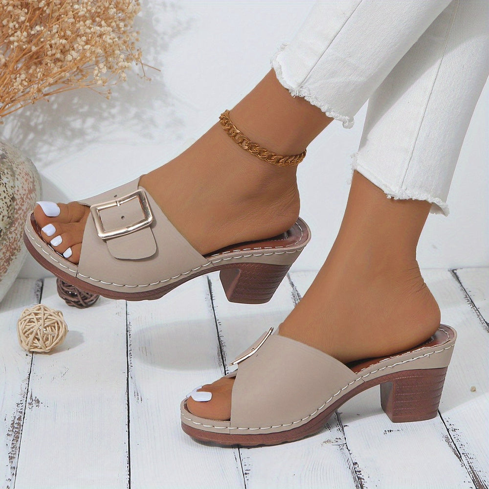 Elodie | Women's Block Heel Buckle Sandals - Image 2