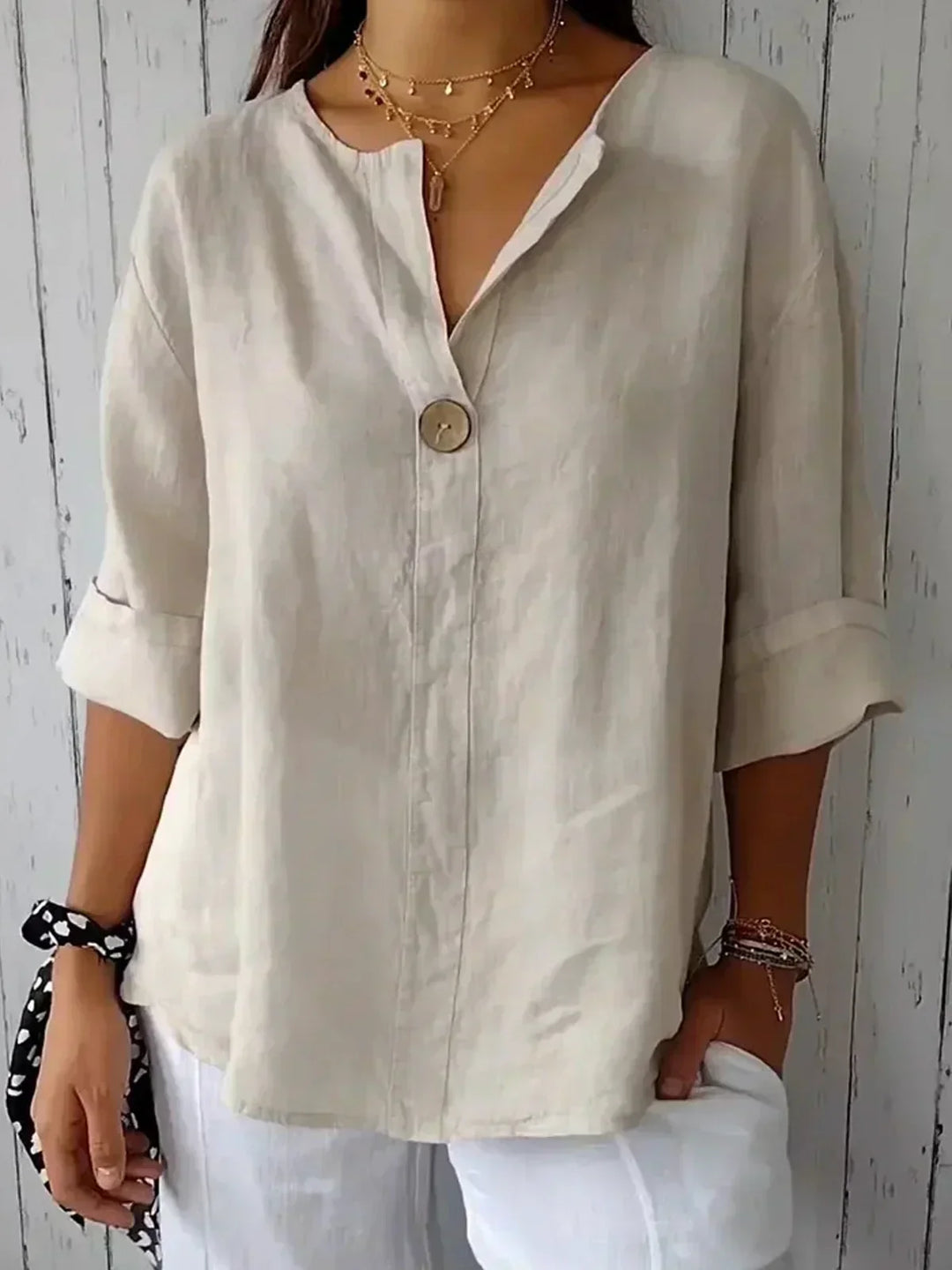 Emeline | Women's V-Neck Blouse - Image 1