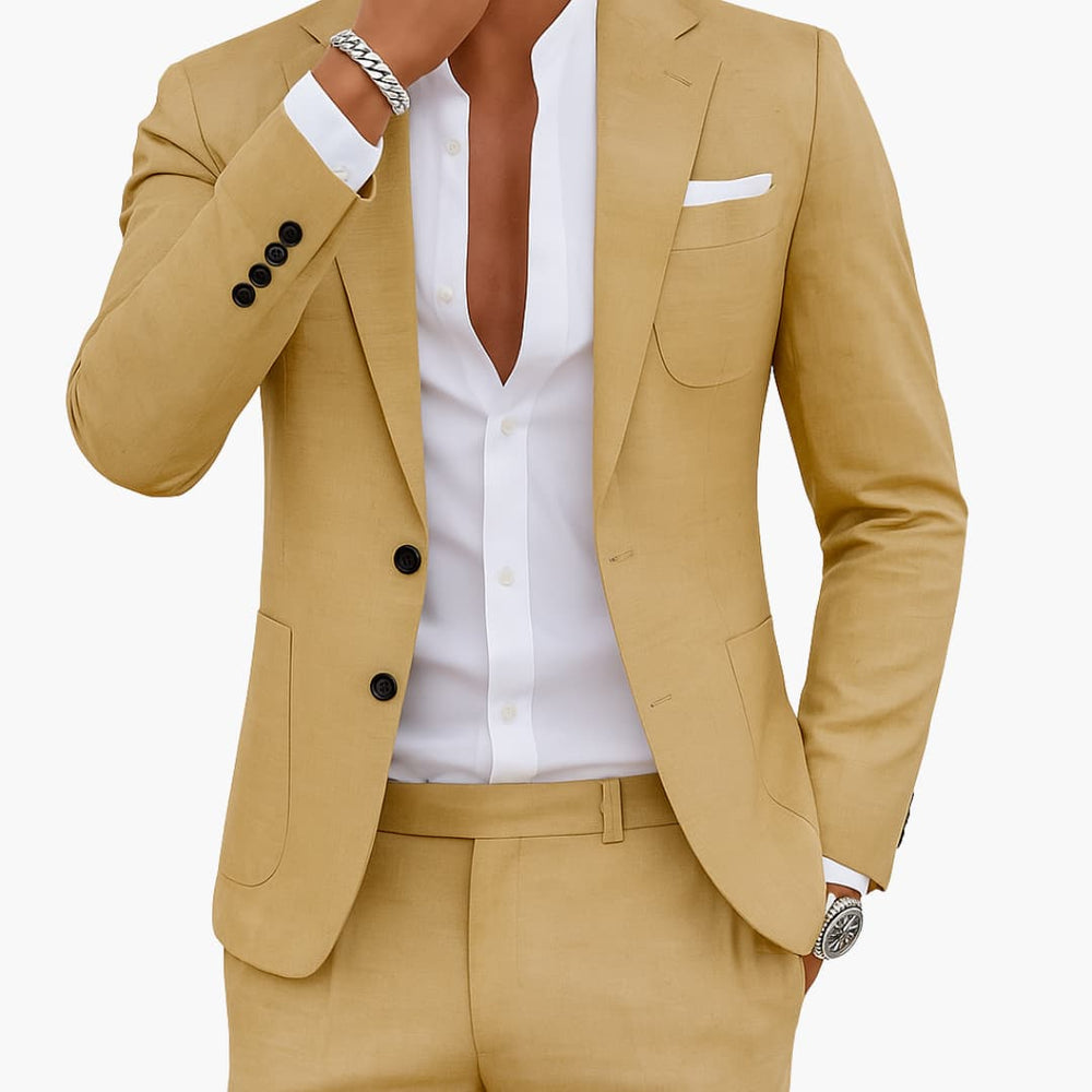 Emilio | Men's Slim Fit Two-Piece Suit Set - Light Blue - Image 2
