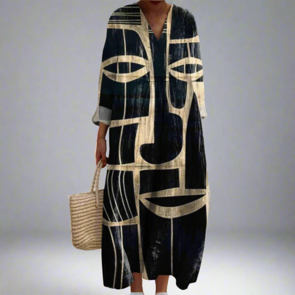 Eponine | Women's Geometric Print Maxi Dress - Image 1