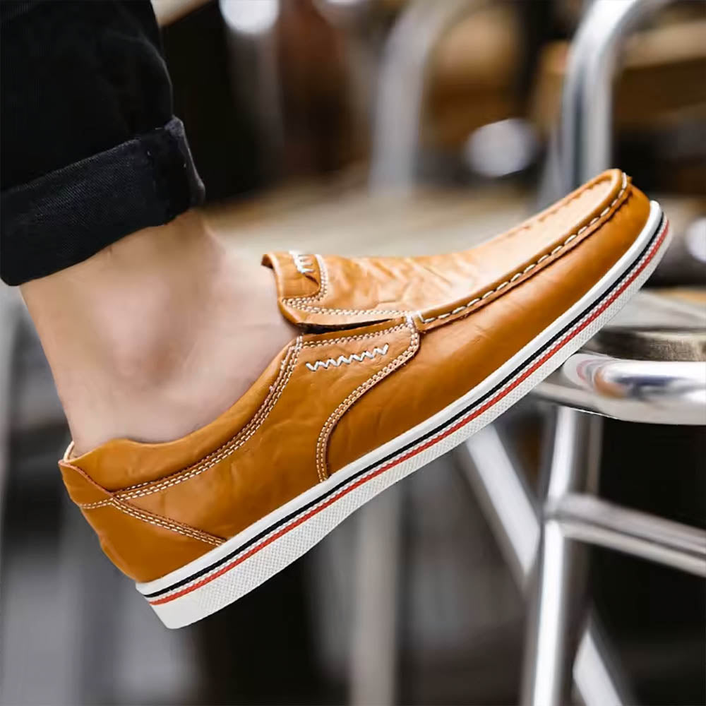 Evander | Men's Casual Slip-On Loafer - Light Brown - Image 1