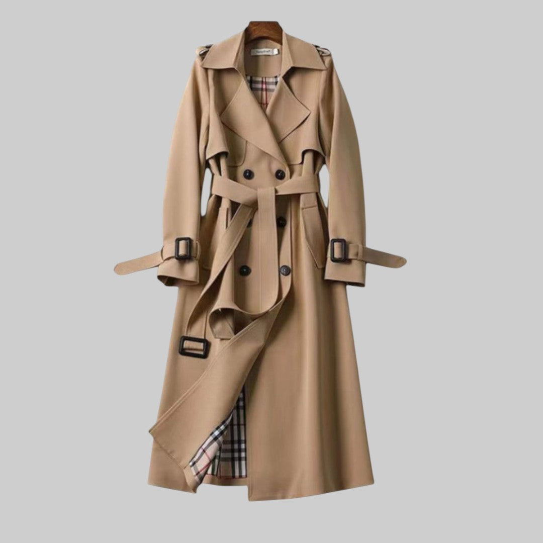 Evangelia | Women's Double Breasted Long Trench Coat - Image 1