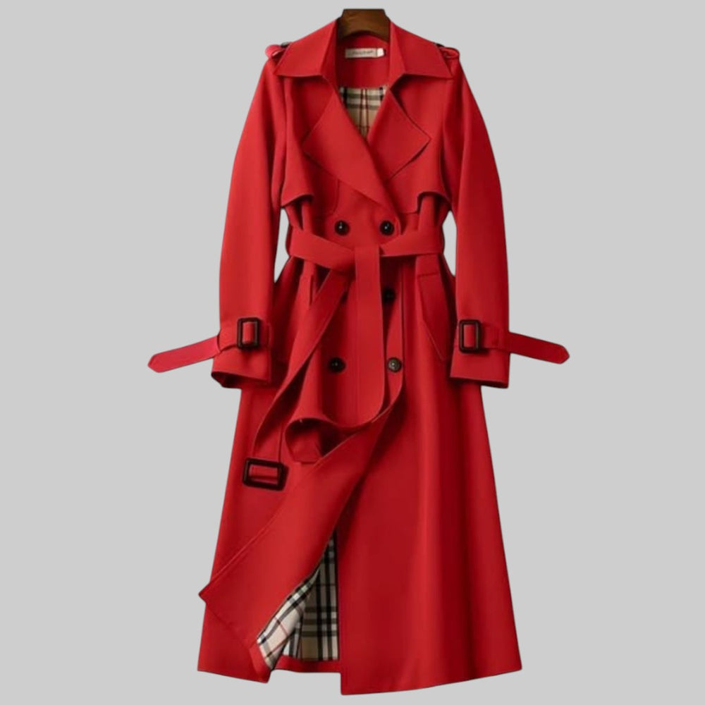 Evangelia | Women's Double Breasted Long Trench Coat - Image 2