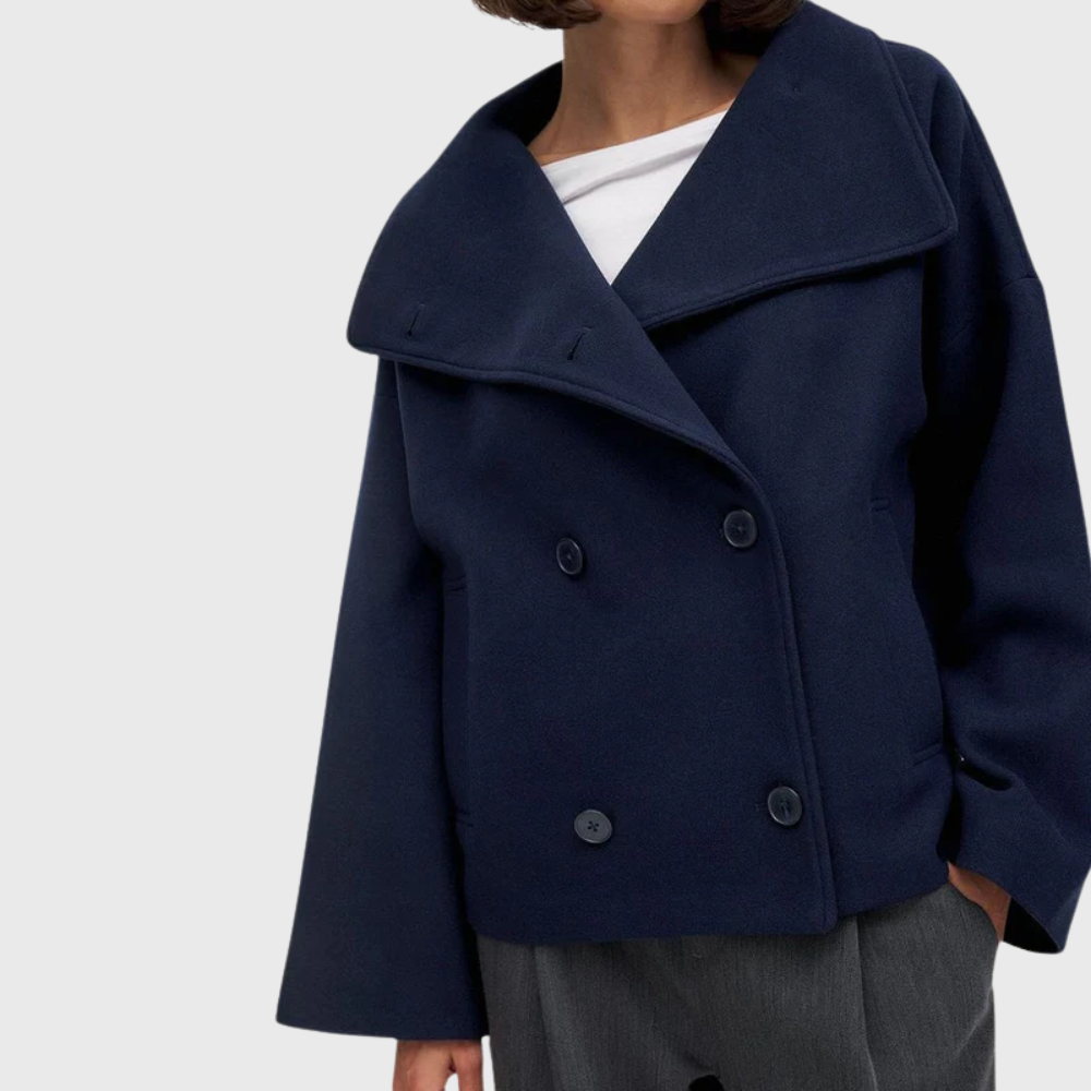 Evangelia | Women's Double Breasted Short Coat - Image 2