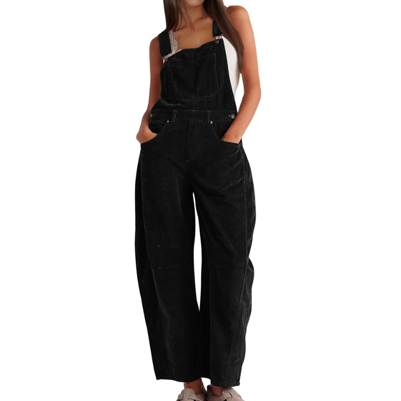 Faye | Women's Wide Leg Bib Overalls - Pink - Image 2