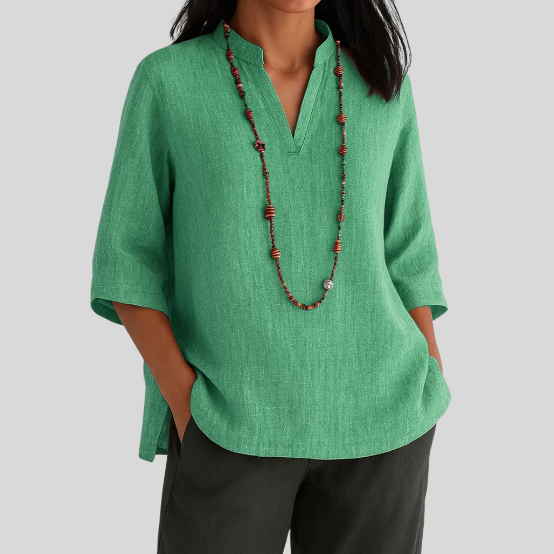 Felicitas | Women's V-Neck Relaxed Tunic - Image 1