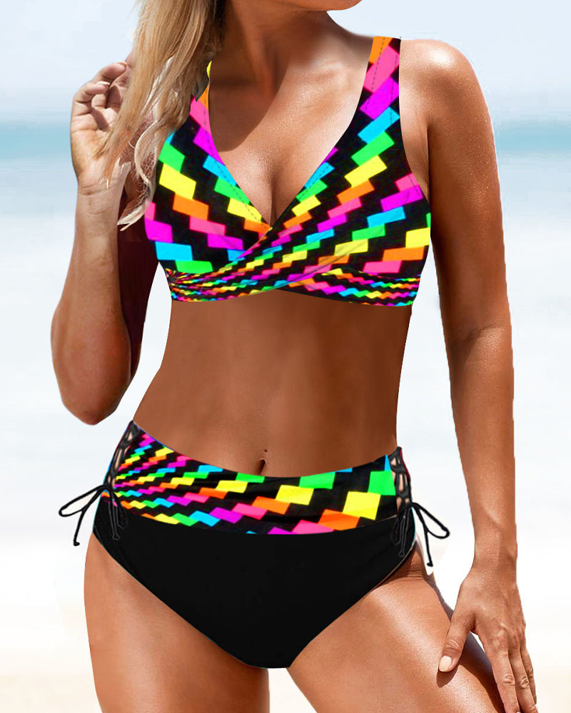 Felicity | Women's Geometric Print Bikini Set - Image 2