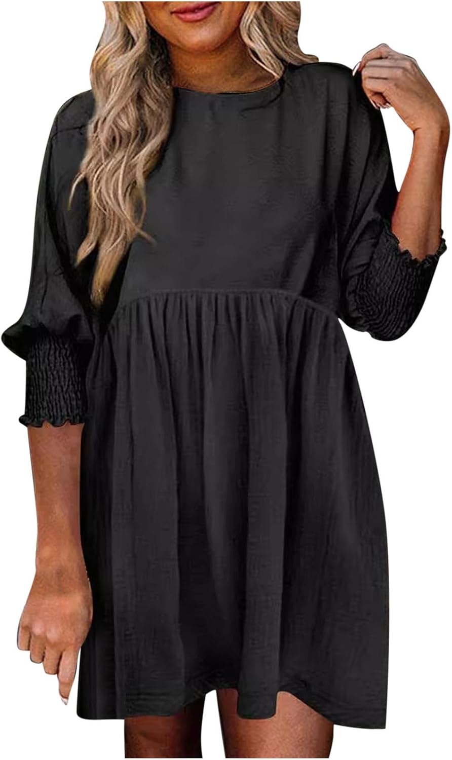 Felicity | Women's Ruched Long Sleeve Mini Dress - Image 2