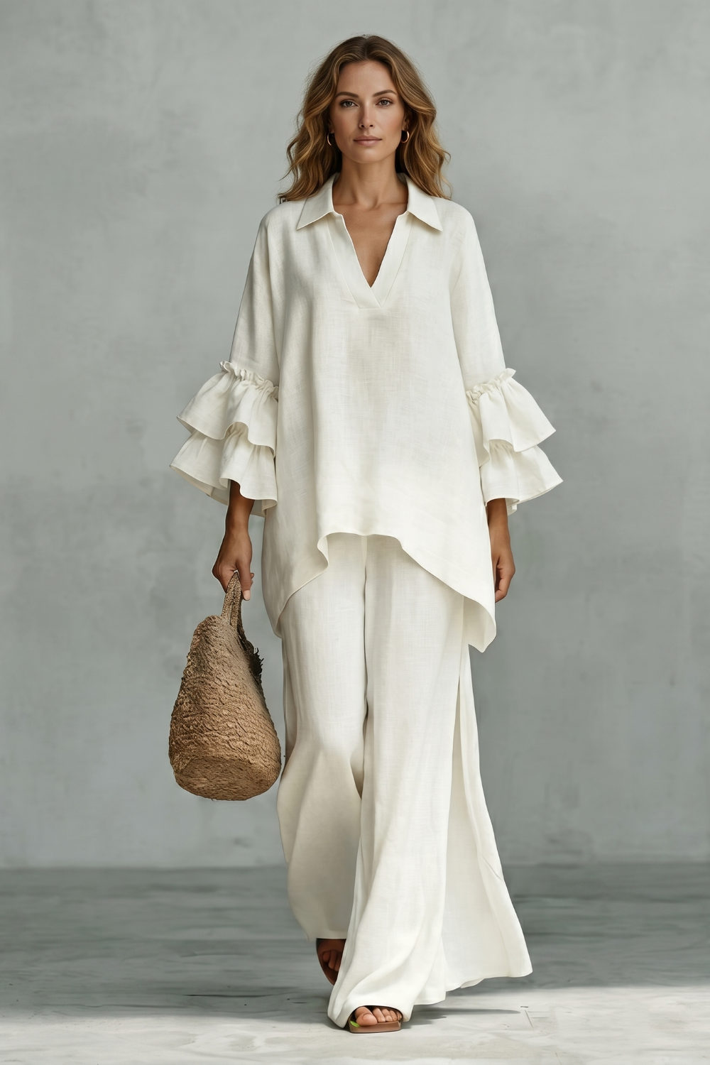 Ferelith | Women's Co-Ord Trouser Set - Cream - Image 2