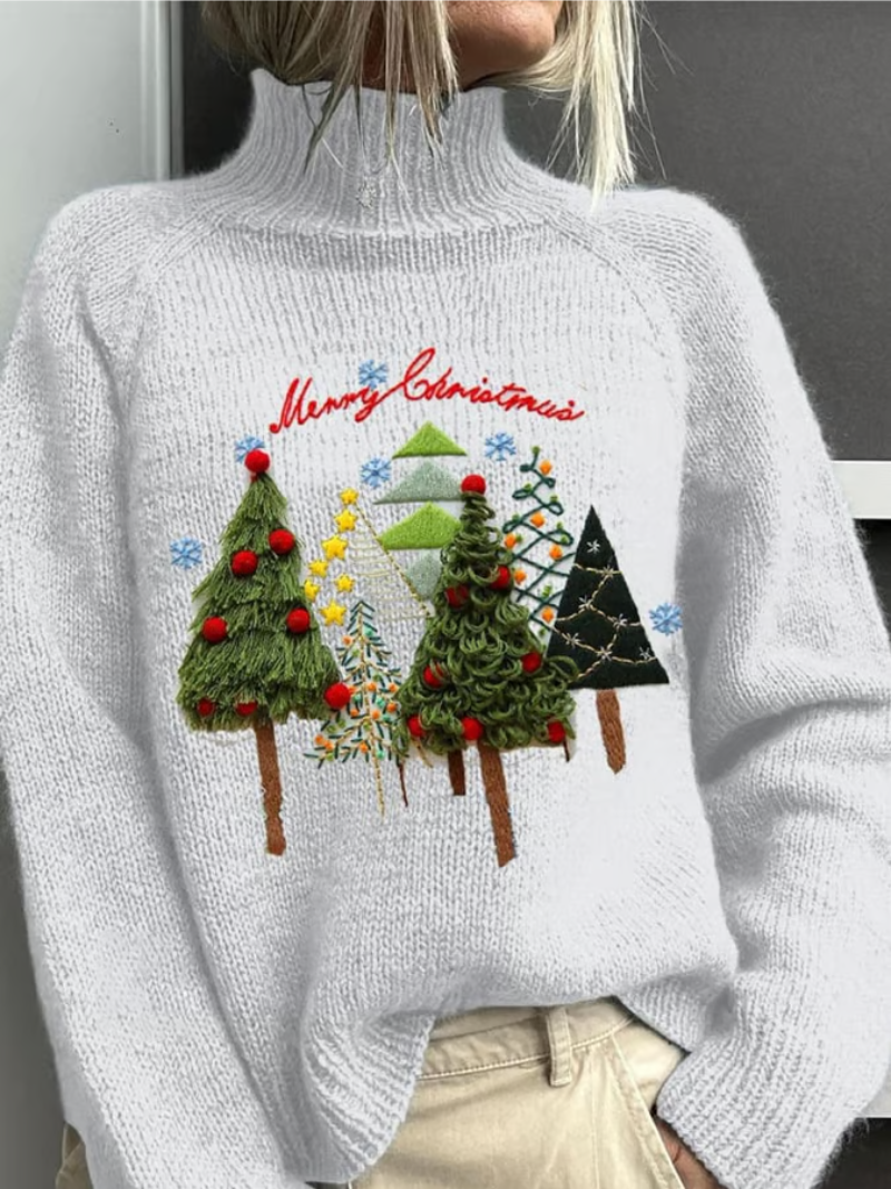 Florinda | Women's Festive Christmas Knit Jumper - White - Image 1