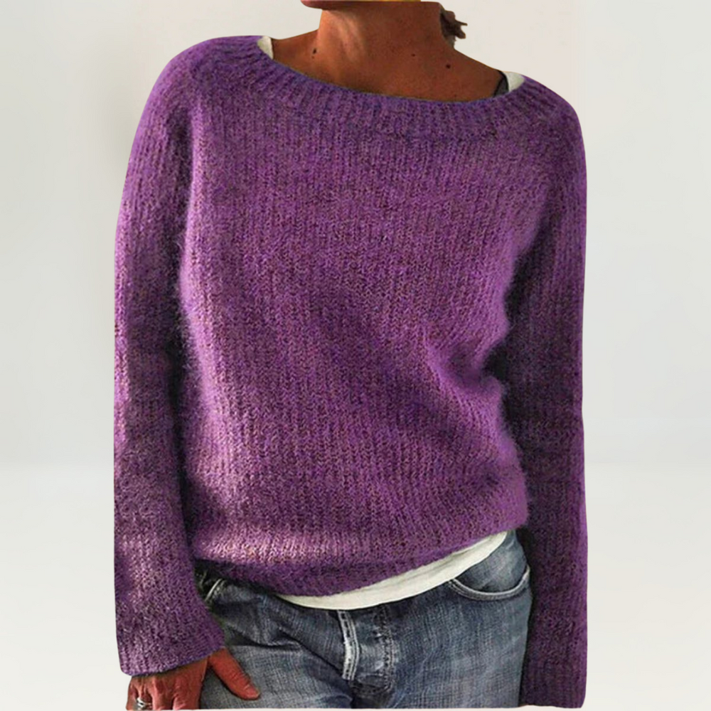 Florvaine | Women's Chunky Knit Jumper - Orange - Image 2