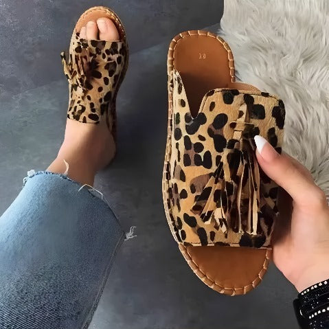 Francesca | Women's Tassel Espadrille Slide Sandals - Image 2