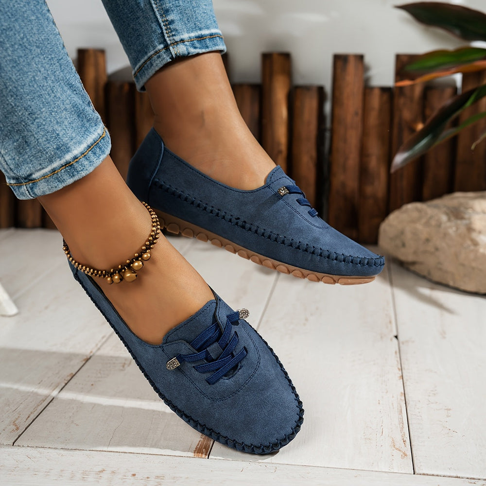Freya | Women's Lace Up Comfort Loafers - Pink - Image 2
