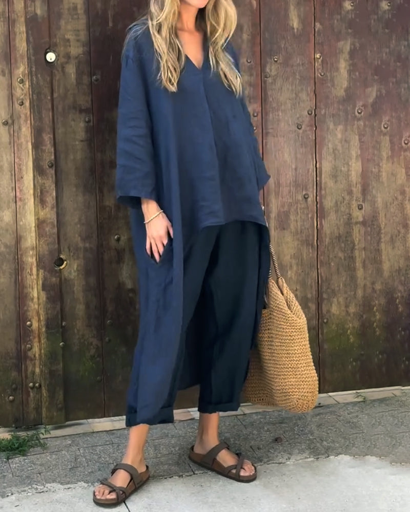 Freya | Women's V-Neck Two Piece Set - Image 2
