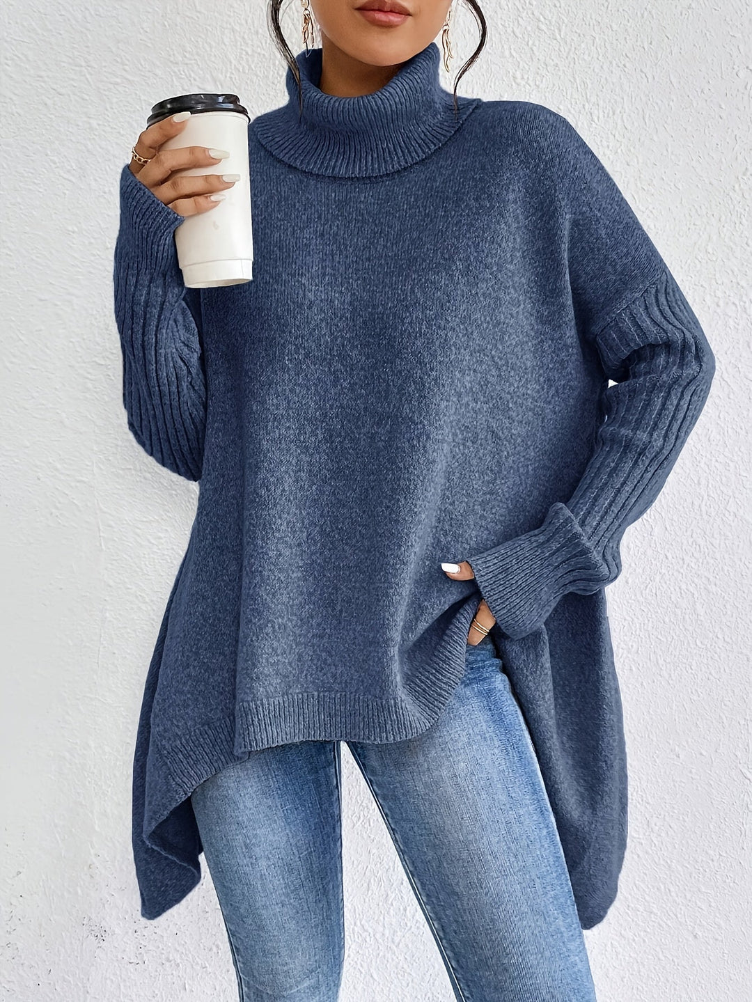 Gemara | Women's Oversized Turtleneck Sweater - Image 1