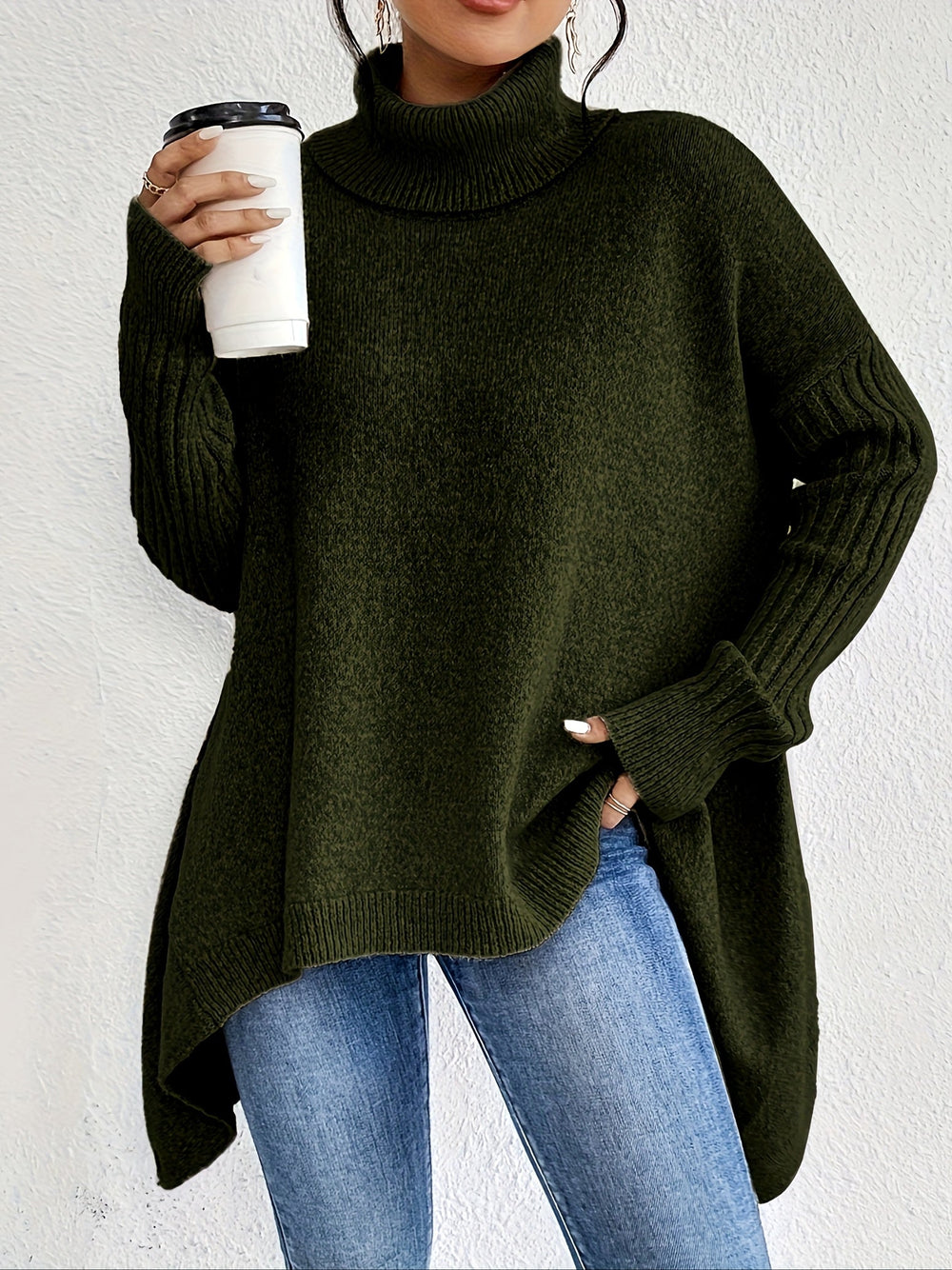 Gemara | Women's Oversized Turtleneck Sweater - Image 2