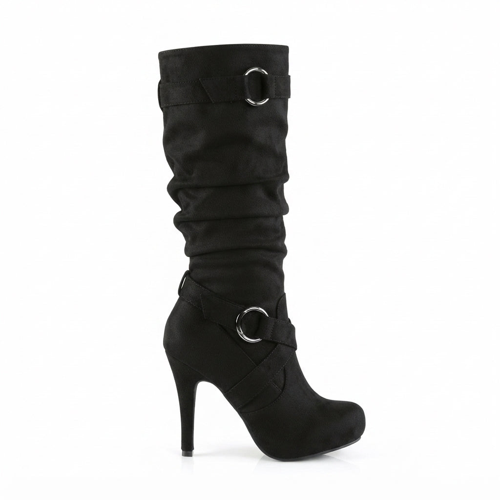 Grevaine | Women's Knee-High Heeled Boots - Black - Image 1