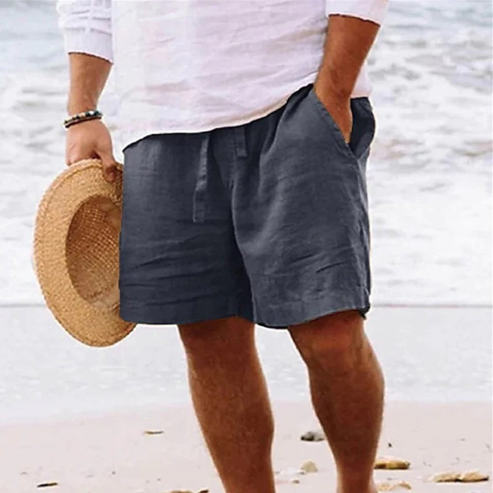 Greydon | Men's Drawstring Relaxed Fit Shorts - Khaki - Image 2