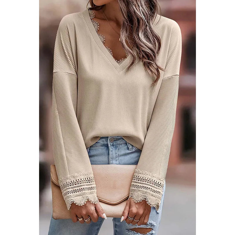 Gweneth | Women's V-Neck Long Sleeve Sweater - Image 1