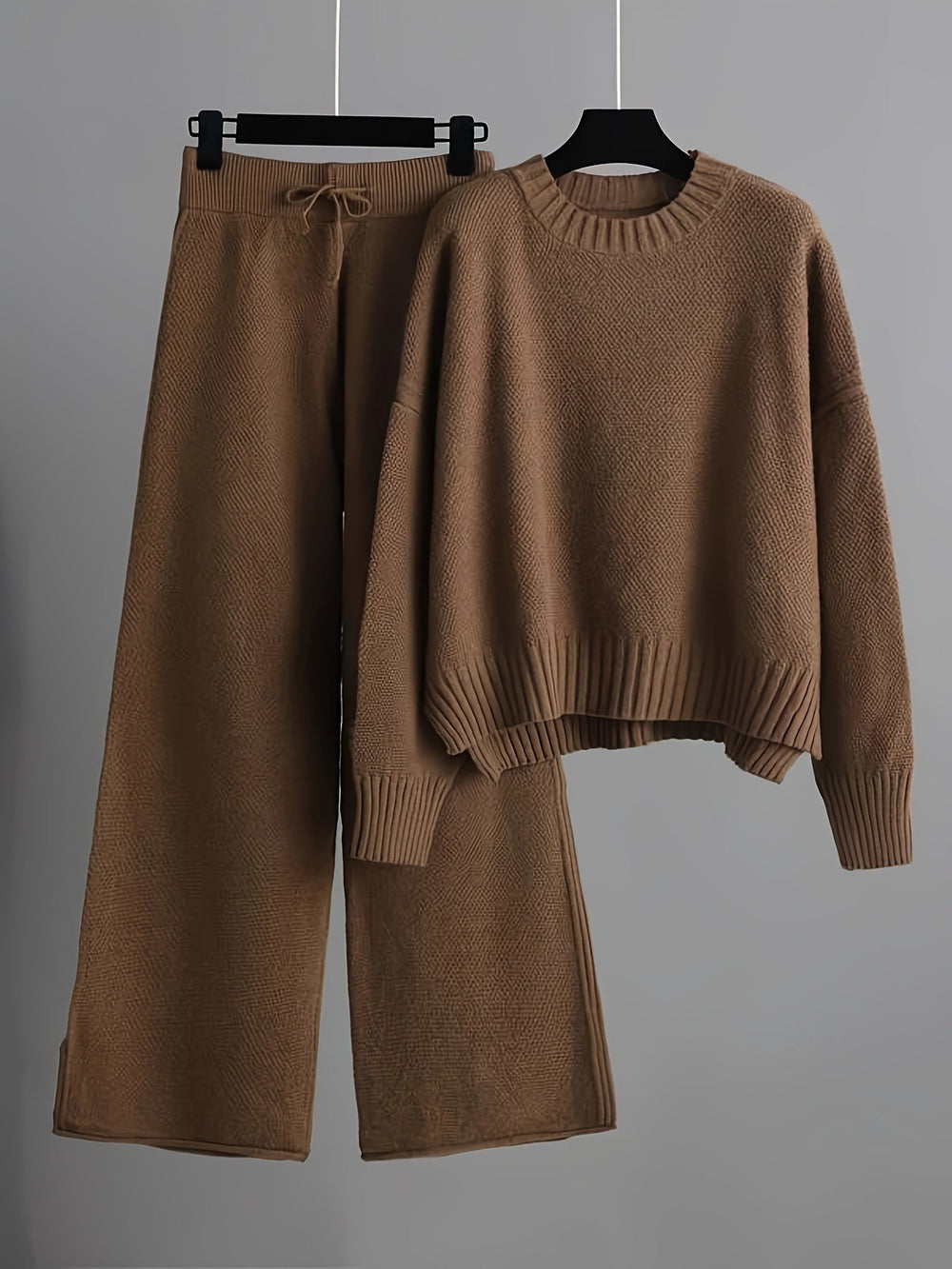 Halveth | Women's Knit Jumper Loungewear Set - Cream - Image 2
