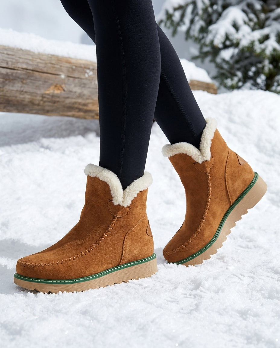 Halvorne | Women's Fur-Lined Winter Ankle Boots - Cream - Image 2