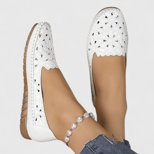 Imogen | Women's Perforated Slip-On Flats - Image 2