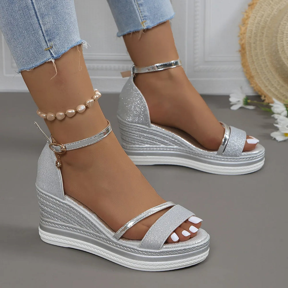 Imogen | Women's Sparkle Platform Sandals - Image 2