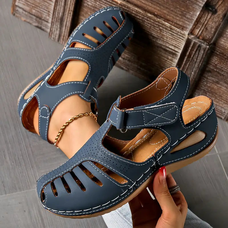 Iolanthe | Women's Brown Closed Toe Fisherman Sandals - Image 2