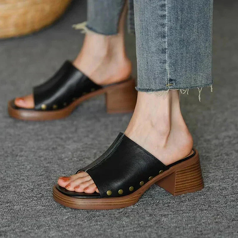 Iphigenia | Women's Platform Mule Sandals - Image 1