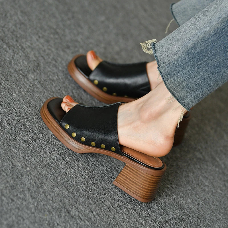 Iphigenia | Women's Platform Mule Sandals - Image 2