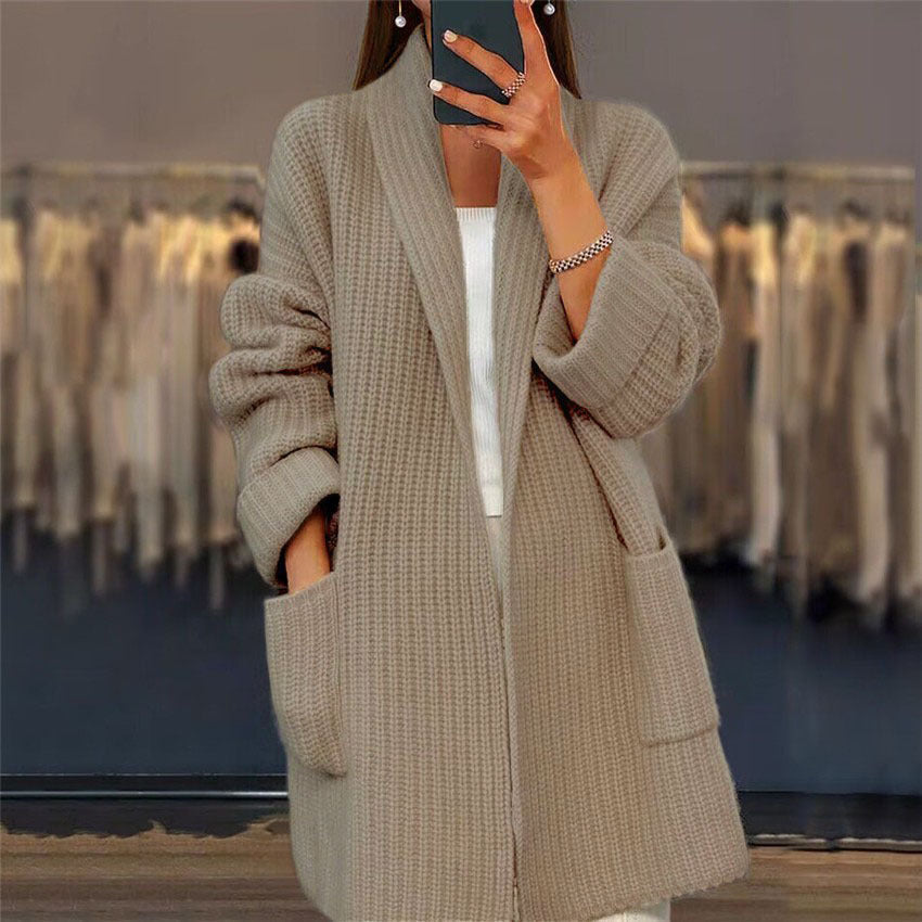 Isabeau | Women's Open Front Long Cardigan with Pockets - Image 2