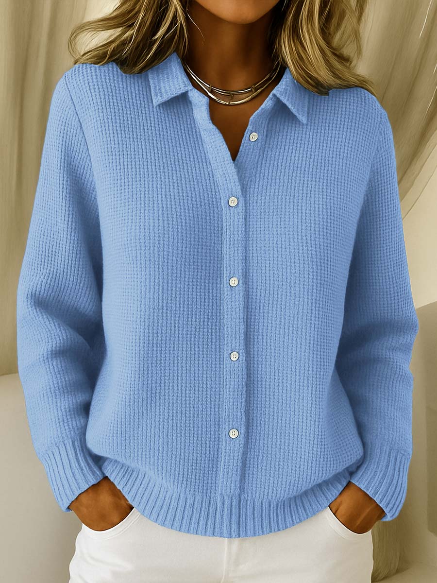 Junienne | Women's Button Up Collared Cardigan - Image 1