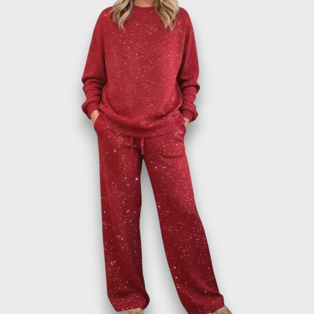 Juniper | Women's Green Spotted Long Sleeve Lounge Set - Image 2