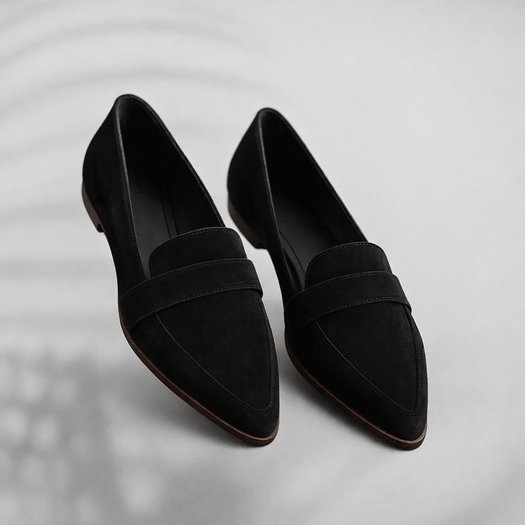 Juniper | Women's Pointed Toe Black Loafers - Image 1