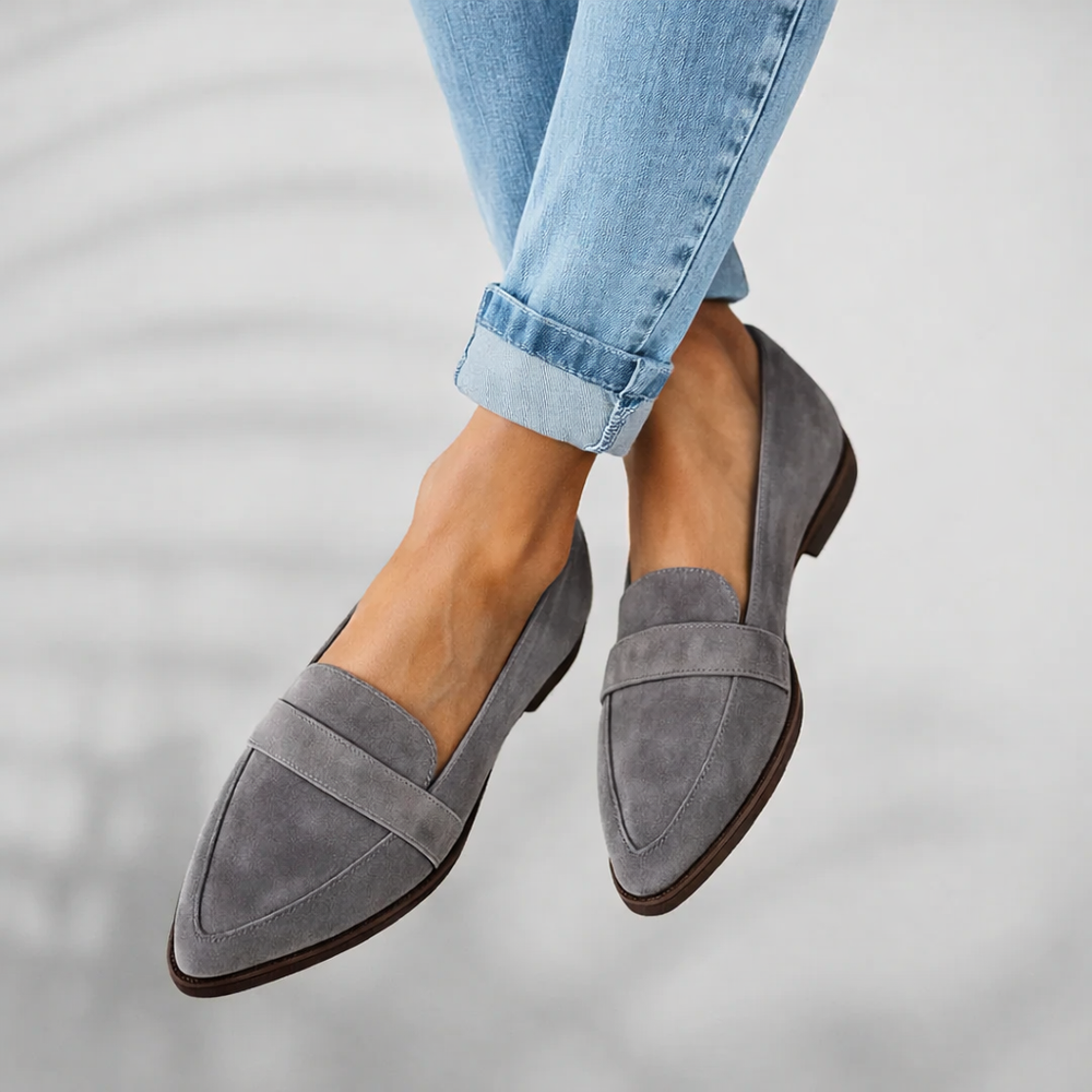 Juniper | Women's Pointed Toe Black Loafers - Image 2