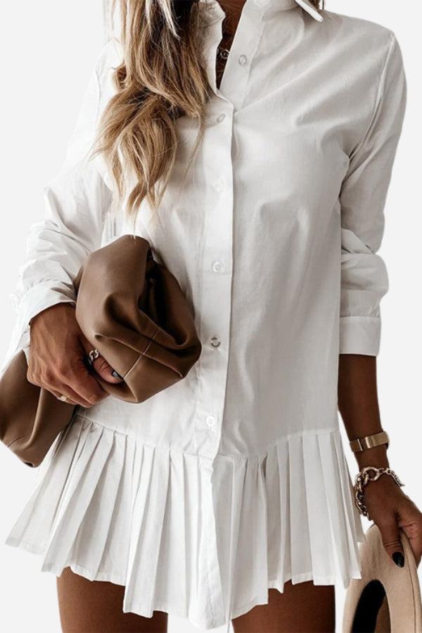 Juniper | Women's White Button Down Mini Shirt Dress - Image 1