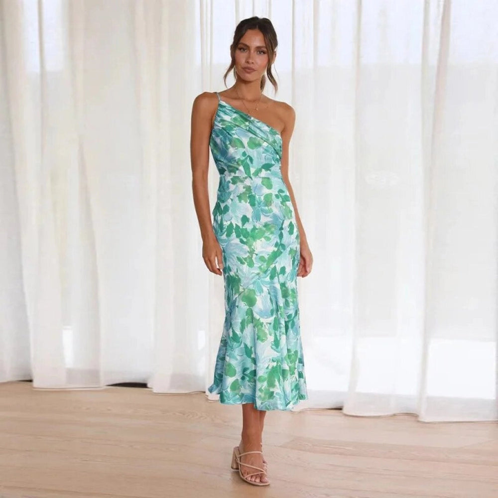 Kimara | Women's One Shoulder Floral Midi Dress - Image 2