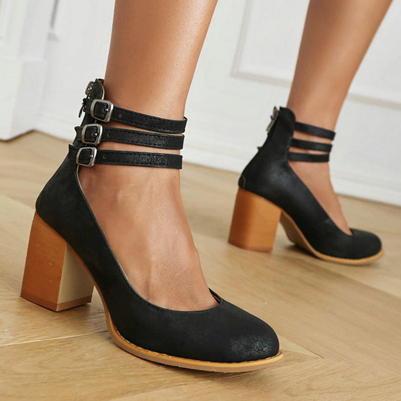 Kinsley | Women's Block Heel Ankle Strap Boots - Image 2